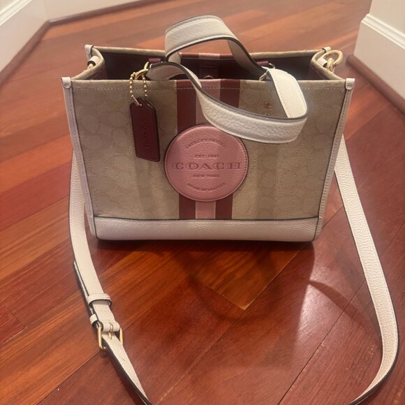 Pink and Tan Coach Dempsey Tote - Picture 3 of 4